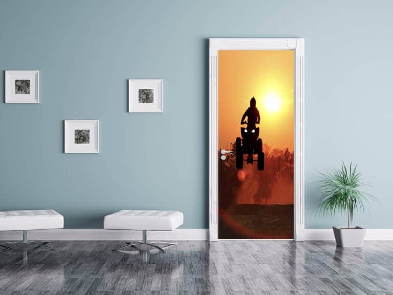 Quad Rider Off Road Hobby Door Sticker Peel & Stick Vinyl Door Wrap Art Décor