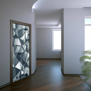 Abstract Polygonal Shape Door Sticker Peel & Stick Vinyl Door Wrap Art Décor