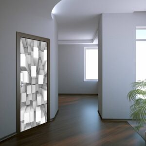 Abstract 3D Blocks Door Sticker Peel & Stick Vinyl Door Wrap Art Décor