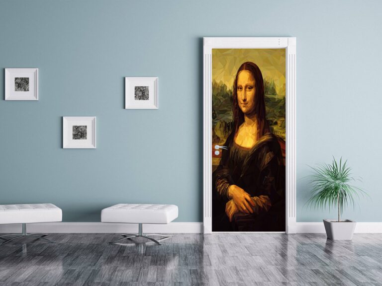 Mona Lisa Door Sticker Peel & Stick Vinyl Door Wrap Art Décor