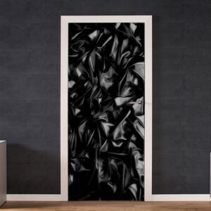 Black Satin Door Sticker Peel & Stick Vinyl Door Wrap Art Décor