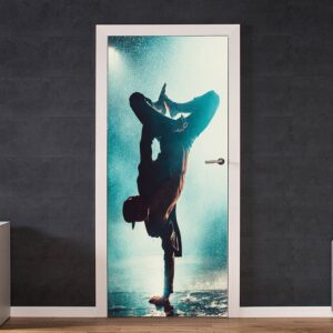 Dancer on Stage Door Sticker Peel & Stick Vinyl Door Wrap Art Décor