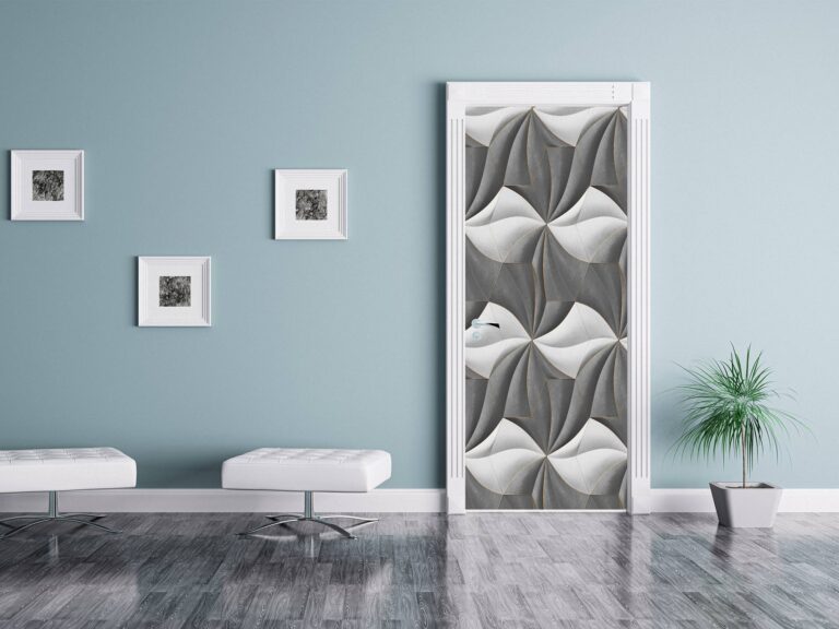 Shiny Geometric Figures Door Sticker Peel & Stick Vinyl Door Wrap Art Décor