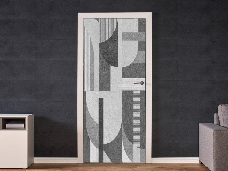 Black and White Design Door Sticker Peel & Stick Vinyl Door Wrap Art Décor