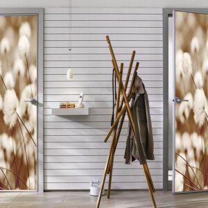 Blooming Cotton Grass Door Sticker Peel & Stick Vinyl Door Wrap Art Décor