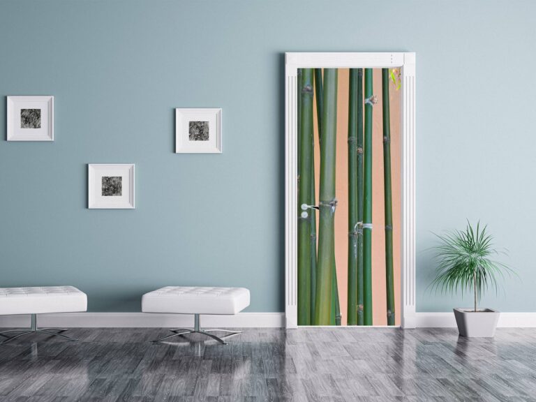 Bamboo Trees Door Sticker Peel & Stick Vinyl Door Wrap Art Décor