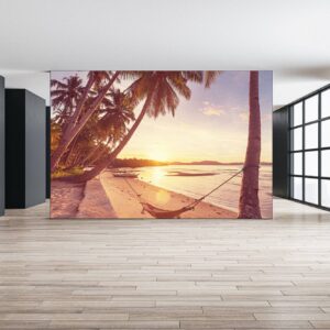 Relaxing Beach Sunset View Wallpaper Photo Wall Mural Wall UV Print Decal Wall Art Décor