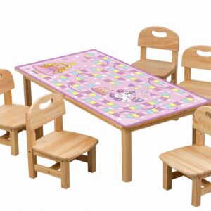 Pink Game Board For Kids Table Wrap Sticker Laminated Vinyl Cover Self-Adhesive for Desk and Tables