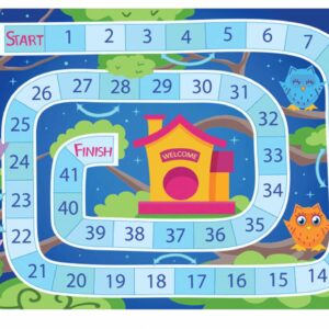 Owl Game Board For Kids Table Wrap Sticker Laminated Vinyl Cover Self-Adhesive for Desk and Tables