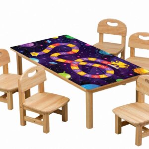 Galaxy Game Board For Kids Table Wrap Sticker Laminated Vinyl Cover Self-Adhesive for Desk and Tables