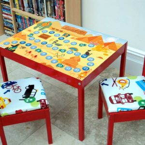 Pyramid Game Board For Kids Table Wrap Sticker Laminated Vinyl Cover Self-Adhesive for Desk and Tables