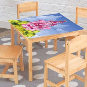 Princess Castle For Kids Table Wrap Sticker Laminated Vinyl Cover Self-Adhesive for Desk and Tables