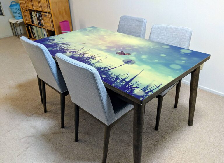 Spring Butterfly Grass Table Wrap Sticker Laminated Vinyl Cover Self-Adhesive for Desk and Tables