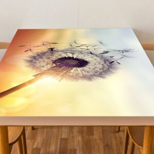 Dandelion Sunset View Table Wrap Sticker Laminated Vinyl Cover Self-Adhesive for Desk and Tables