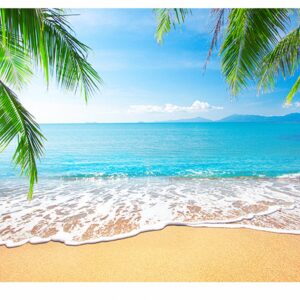 Beach Ocean Summer View Table Wrap Sticker Laminated Vinyl Cover Self-Adhesive for Desk and Tables