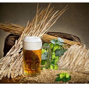 Beer Hops Grain Table Wrap Sticker Laminated Vinyl Cover Self-Adhesive for Desk and Tables