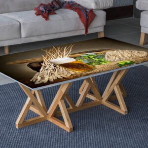 Beer Hops Grain Table Wrap Sticker Laminated Vinyl Cover Self-Adhesive for Desk and Tables
