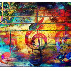 Music Musical Notes Table Wrap Sticker Laminated Vinyl Cover Self-Adhesive for Desk and Tables