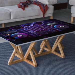 DJ Console Music Party Table Wrap Sticker Laminated Vinyl Cover Self-Adhesive for Desk and Tables