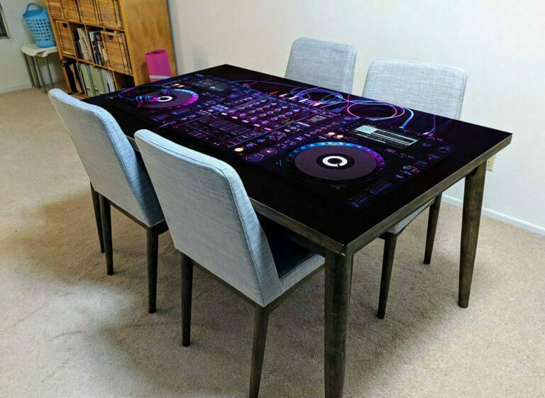 DJ Console Music Party Table Wrap Sticker Laminated Vinyl Cover Self-Adhesive for Desk and Tables