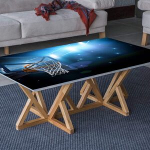 Basketball Basket Table Wrap Sticker Laminated Vinyl Cover Self-Adhesive for Desk and Tables