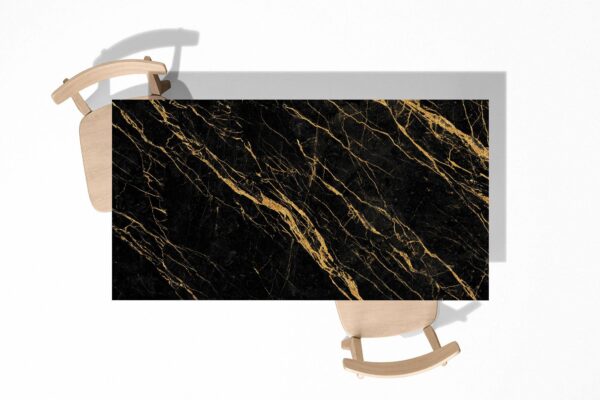 Black and Gold Marble Table Wrap Sticker Laminated Vinyl Cover Self-Adhesive for Desk and Tables