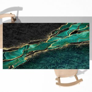 Green Marble Abstract Table Wrap Sticker Laminated Vinyl Cover Self-Adhesive for Desk and Tables