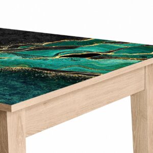 Green Marble Abstract Table Wrap Sticker Laminated Vinyl Cover Self-Adhesive for Desk and Tables