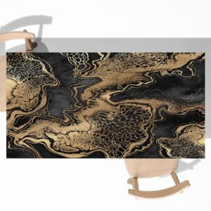 Artistic Gold Marble Table Wrap Sticker Laminated Vinyl Cover Self-Adhesive for Desk and Tables