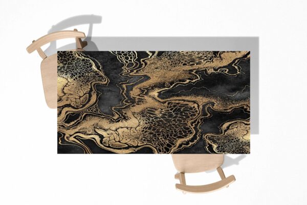 Artistic Gold Marble Table Wrap Sticker Laminated Vinyl Cover Self-Adhesive for Desk and Tables