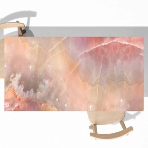 Pink Marble Texture Table Wrap Sticker Laminated Vinyl Cover Self-Adhesive for Desk and Tables