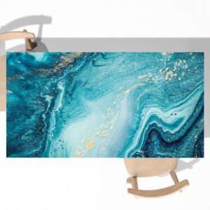 Marble Effect Painting Table Wrap Sticker Laminated Vinyl Cover Self-Adhesive for Desk and Tables
