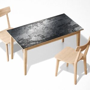 Grey Concrete Stone Table Wrap Sticker Laminated Vinyl Cover Self-Adhesive for Desk and Tables