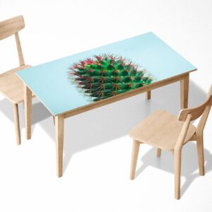 Green Cactus Table Wrap Sticker Laminated Vinyl Cover Self-Adhesive for Desk and Tables
