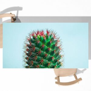 Green Cactus Table Wrap Sticker Laminated Vinyl Cover Self-Adhesive for Desk and Tables