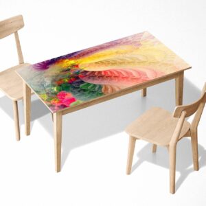 Watercolour pattern Table Wrap Sticker Laminated Vinyl Cover Self-Adhesive for Desk and Tables