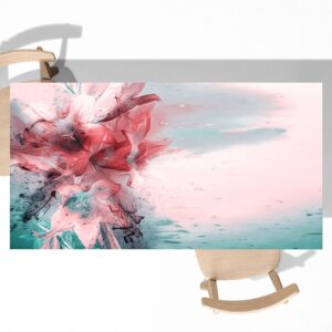 Ink Painting Flower Table Wrap Sticker Laminated Vinyl Cover Self-Adhesive for Desk and Tables