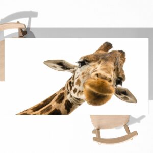 Happy Giraffe Table Wrap Sticker Laminated Vinyl Cover Self-Adhesive for Desk and Tables