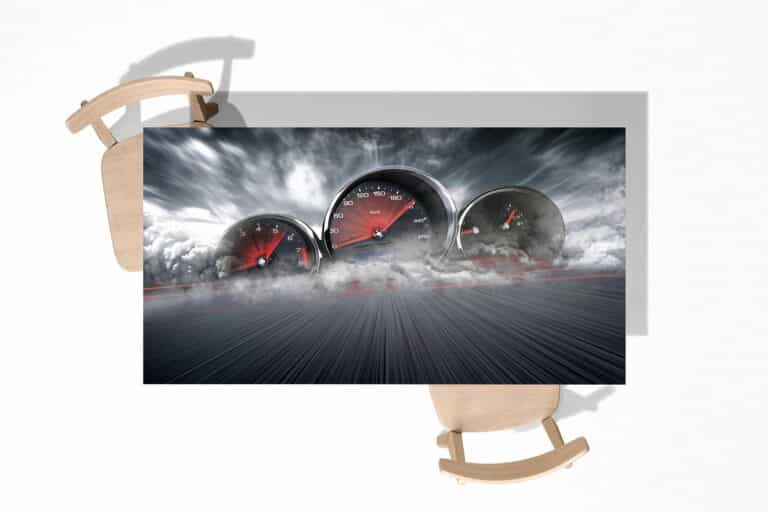 Speedometers in smoke Table Wrap Sticker Laminated Vinyl Cover Self-Adhesive for Desk and Tables