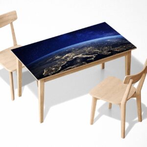 View Europe from Space Table Wrap Sticker Laminated Vinyl Cover Self-Adhesive for Desk and Tables