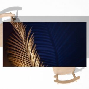 Golden palm Leaf Table Wrap Sticker Laminated Vinyl Cover Self-Adhesive for Desk and Tables
