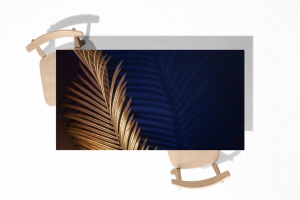 Golden palm Leaf Table Wrap Sticker Laminated Vinyl Cover Self-Adhesive for Desk and Tables
