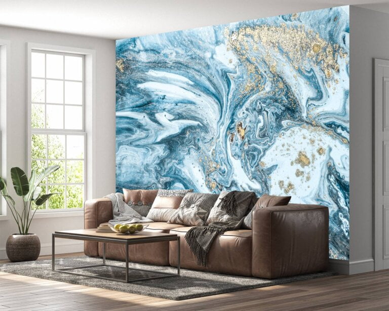 Close-up of Elegant Marble Bedroom Wallpaper, showcasing natural patterns.