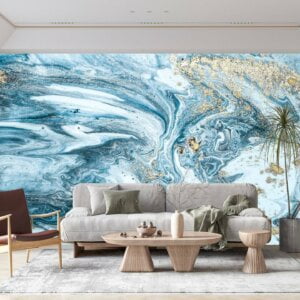 Environment-friendly Marble Bedroom Wallpaper with realistic texture
