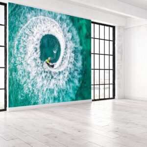 Crazy Jet Ski Spins in Sea Wallpaper Photo Wall Mural Wall UV Print Decal Wall Art Décor