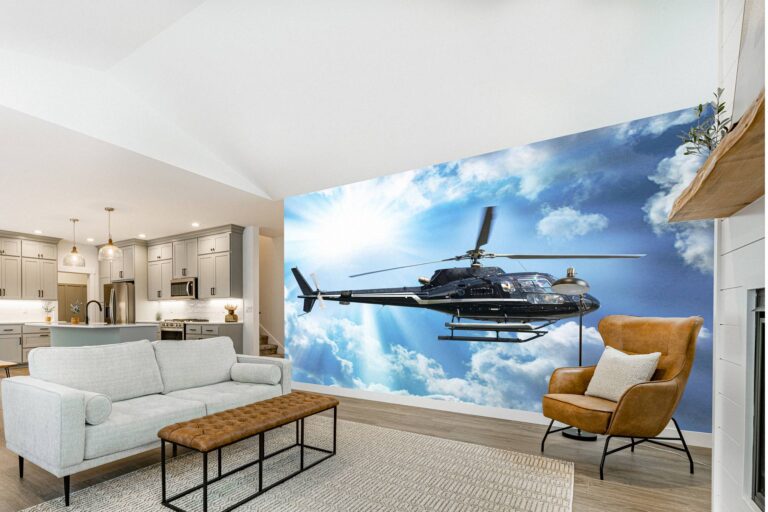 Helicopter in the Sky Wallpaper Photo Wall Mural Wall UV Print Decal Wall Art Décor