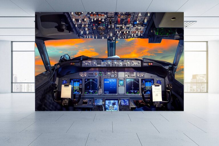 Helicopter Cockpit Theme Wallpaper Photo Wall Mural Wall UV Print Decal Wall Art Décor