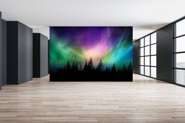 Aurora Borealis Landscape Wallpaper Photo Wall Mural Wall UV Print Decal Wall Art Décor