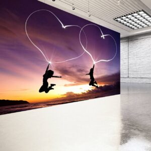 Love Couple in Sunset Wallpaper Photo Wall Mural Wall UV Print Decal Wall Art Décor
