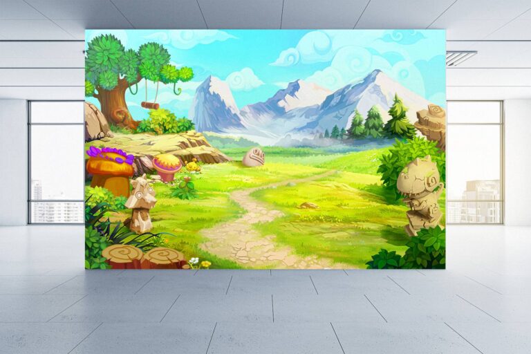 Animated Theme Landscape for Kids Wallpaper Photo Wall Mural Wall UV Print Decal Wall Art Décor